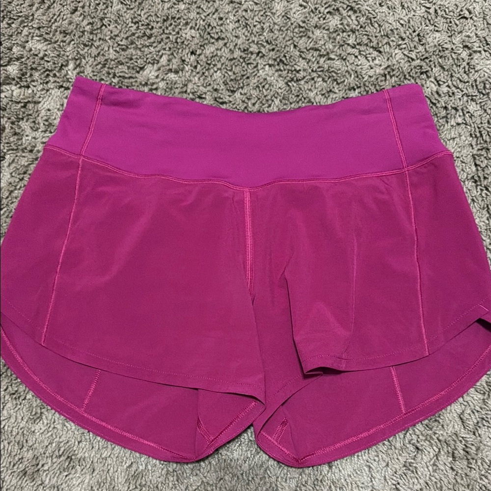 Lululemon pink purple high rise speed up short 4” inseam